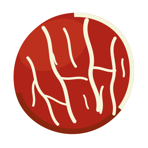 TÁI CLUB rare beef slice icon with fat marbling